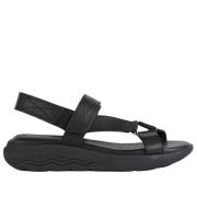 Sorte flade sandaler til kvinder