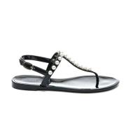 Elegante sorte flade sandaler
