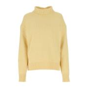 Oversize Cashmere Sweater i Pastel Gul