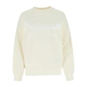 Elfenben Bomuld Oversize Sweatshirt