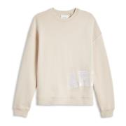 Afslappet Bomulds Sweatshirt med 'Arigato' Broderi