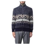 Stilfuld Blå Zip-Through Sweatshirt