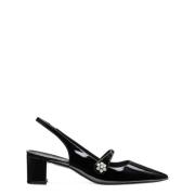 Crystal Fleur Block Slingback Hæle