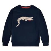 Navy Blazer Crocodile Print Sweatshirt
