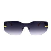 Glamourøse maskeformede solbriller med mørkeblå gradientlinser
