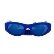 Blå Gummi Spejlet Solbriller