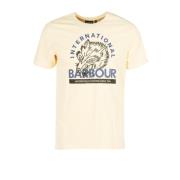 Grafisk Print T-Shirt, Slim Fit Stil