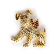 Hund Bow Broche