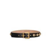 Leather `Coin` belt