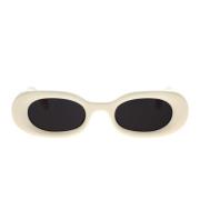 Amalfi Solbriller i Hvid med Mørkegrå Linser