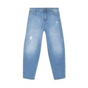 Jeans med sidelommer og fold