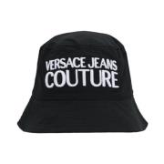 Sort Bomuldshat til Mænd med Versace Jeans Couture Logo - L