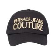 Sort Bomuldshat til Mænd med Versace Logo