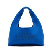 Blå Mini Sæk Taske med Magnetisk Lukning