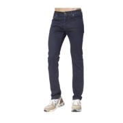 Marineblå rå denim jeans med kongeblåt mærke
