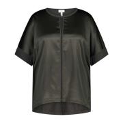 Satin-Look T-Shirt Elegant Komfortabel Bluse