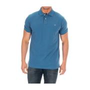 Kortærmet Polo Shirt i Gråblå