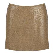 Guld Silke A-Line Mini Nederdel