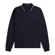 Autentisk langærmet Twin Tipped Polo Navy