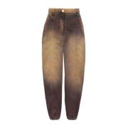 Tie-Dye Print Tapered Jeans