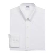 Hvid Slim Fit Non-Iron Stretch Supima Bomuld Twill Skjorte med Button ...