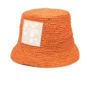 Orange Raffia Spandehat