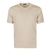 Elegant Beige Ribbet T-Shirt