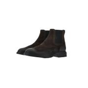 Ebano Chelsea Boots med Wingtip og Elastiske Indsætninger