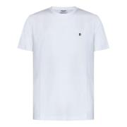 Hvide Ribbede Crew Neck T-shirts og Polos