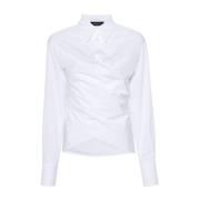 Hvid Bomuld Wrap Skjorte