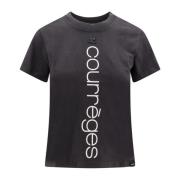 Stone Washed Bomuld T-Shirt med Logo