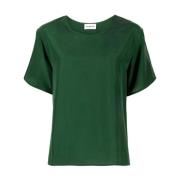 Grøn Silke Satin T-shirts og Polos