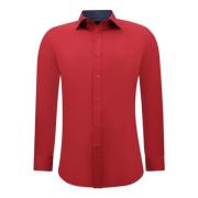 Bomuld Forretnings Skjorte til Mænd - Slim Fit Bluse Stretch