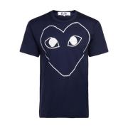 Blå Hjerte T-Shirt fra Comme Des Garçons PLAY