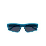 Blå Transparent Firkantet Solbriller