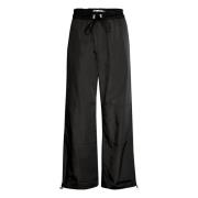 Afslappede sorte bukser med elastik i taljen