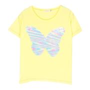 Børne T-shirt med sommerfugle palietter