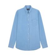 Cotton Denim Skjorte - Lyseblå