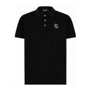 Sort Polo Shirt med Broderet Logo