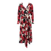 Blomstret Midi Wrap Kjole