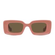 Rektangulære solbriller i skinnende pink