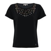 Beaded Broderet Bomuld T-shirt