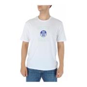 Trykt Bomuld Rund Hals T-Shirt