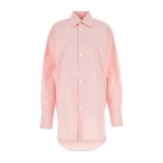 Oversize Pink Poplin Skjorte