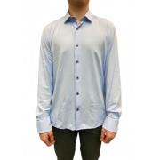 Himmelblå Oxford Skjorte med Jacquard Design