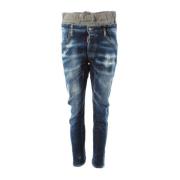 Herre Blå Straight Leg Jeans