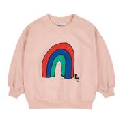 Lyserød Sweatshirt med Regnbueprint