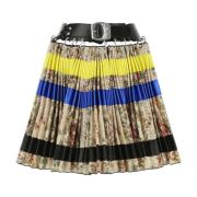 Multifarvet uld mini nederdel