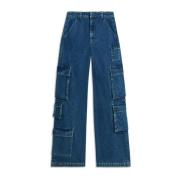 Cargo Jeans med Mismatched Lommer