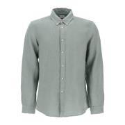 Klassisk Fit Linned Skjorte med Button-Down Krave